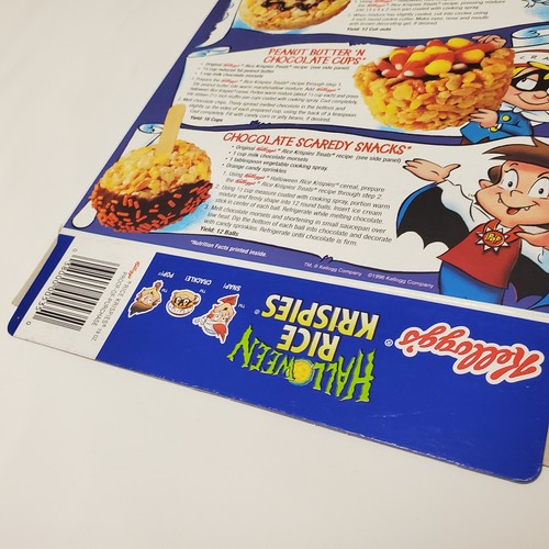 Kellogg's Cereal Box 1996 1997 HALLOWEEN Rice Krispies MUMMY RECIPES Horror VTG - Picture 20 of 24