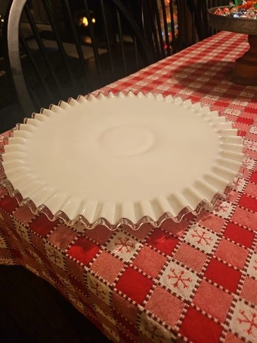 Vintage Fenton Silver Crest 15"cake/torte Plate
