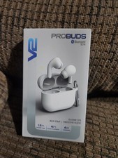 PROBUDS V2 True Wireless Bluetooth Earbuds White Silicone Tips Neck Strap Sleeve