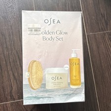 OSEA Golden Glow Body Set Full Size Body Polish, Body Oil Body Brush Kit