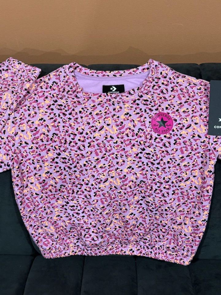 Converse AOP Crew Sweater Beyond Pink Junior Girls Size 6 New - image 3 of 4