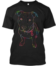 Neon Glowing Pit Bull Gift T-Shirt Made in the USA Size S to 5XL
