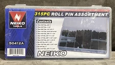 NEIKO 50412A - 315 Piece Heat Treated Spring Steel Roll Pin Assortment Kit - New