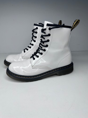 Scarpe Dr. Martens donna taglia 6M stivaletti da combattimento Airwair pelle bianco JY004 - Foto 4 di 11