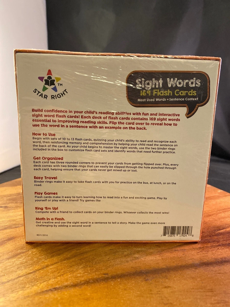 Education Sight Words Flash Cards 169 &amp; S Toys Games | eBay