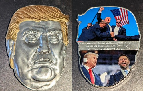 Donald Trump Attentat Gold Silber Münze JD Vance US Flagge Präsident - Bild 11 von 19
