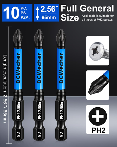 Paquete de 10 puntas Phillips # 2 de impacto magnéticas - Bild 4 von 12