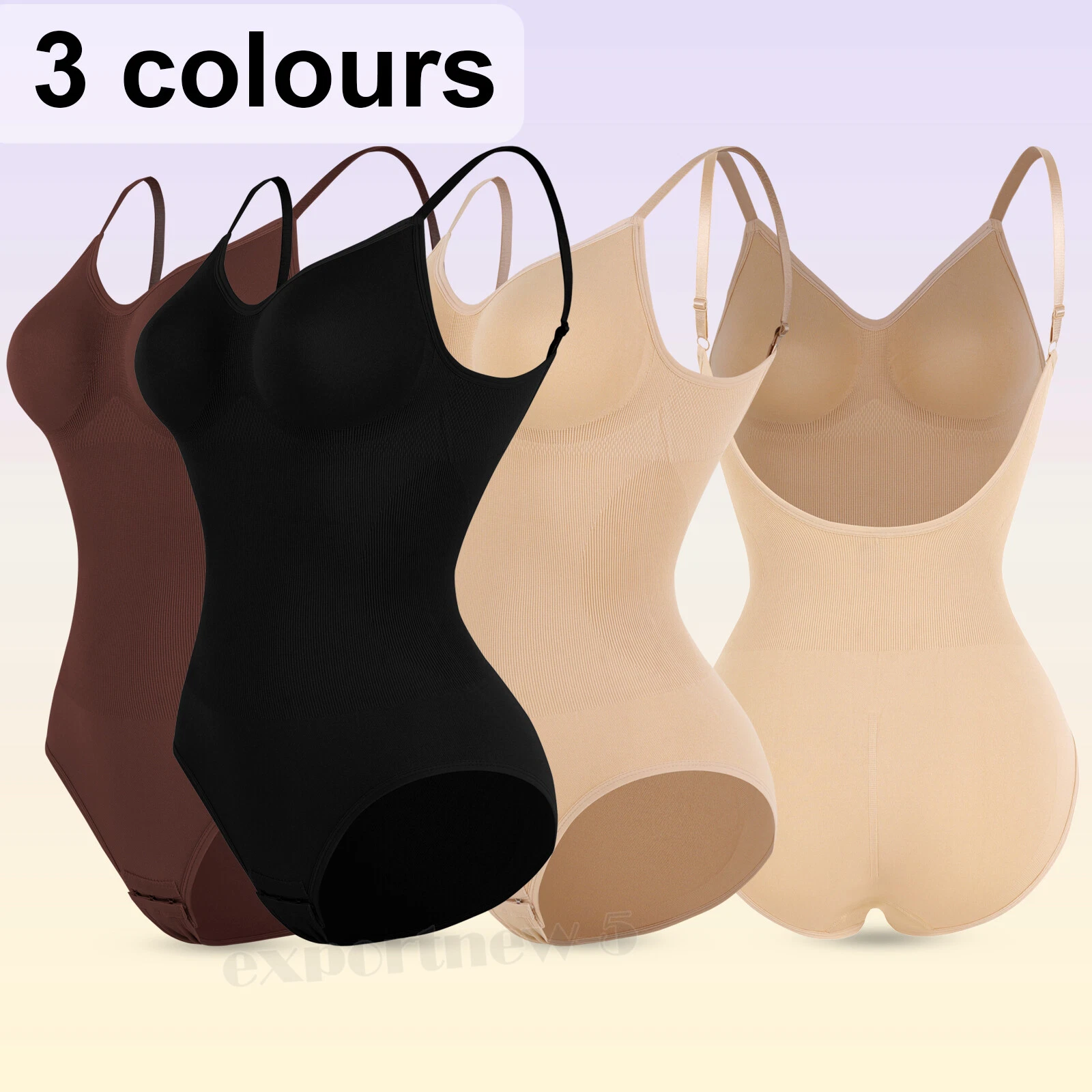 Women's Low Back Bodysuit Tummy Control Seamless Backless Body Shaper Briefs Top