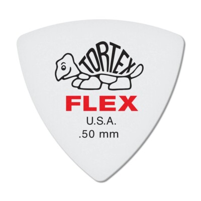 Jim Dunlop Tortex Flex Dreieck 0,50 mm Plektren - 456P050 - (Tasche mit 6 Plektren)