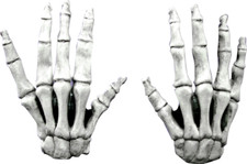Ghoulish Productions Large Skeleton Hands White Halloween Costume Cosplay