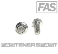 (10) M8 x 1.25 x 16 Stainless Steel DIN6921 A2 Hex Flange Bolts M8x16mm Flange