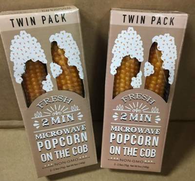 2 Twin Packs MICROWAVE Popcorn on the COB!-Really Fun! 4 Cobs!! by Wabash Valley