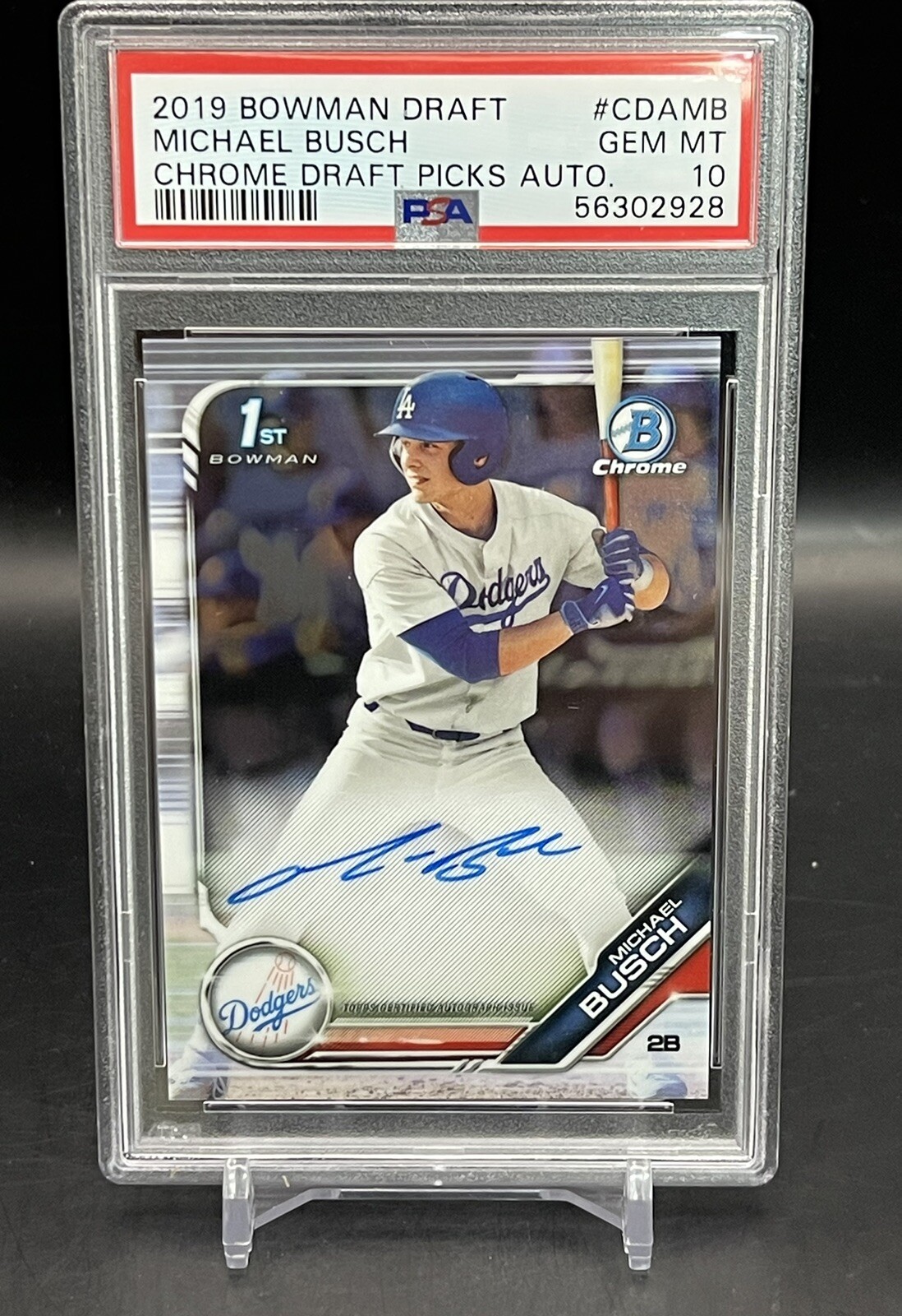 2019 Bowman Draft Chrome MICHAEL BUSCH Auto RC PSA 10 Autograph Chicago Cubs