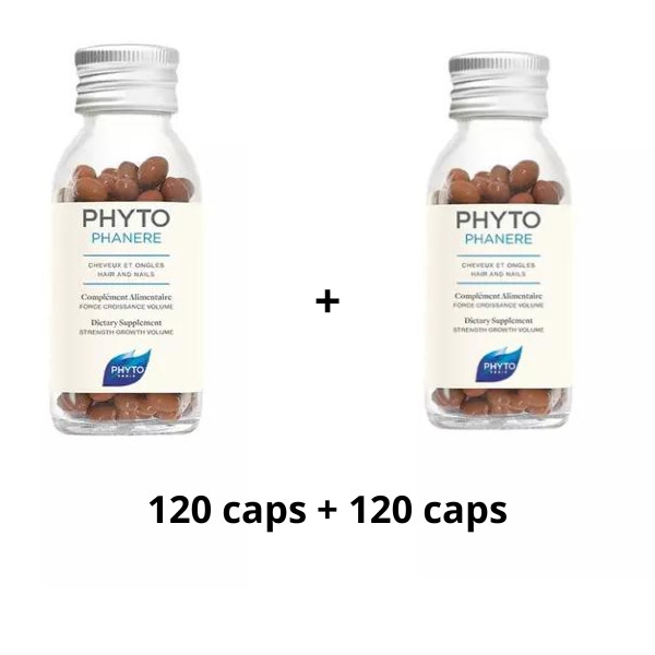 Suplementos dietéticos para cabello y uñas Phyto Phytophanere 240 cápsulas suministro de cuatro meses