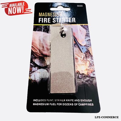 Magnesium WATERPROOF Flint Fire Starter Striker Camping Emergency Survival  
