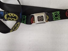 Buckle Down Seatbelt Belt - JUSTICE LEAGUE DC Comics Superhero Logos  Made USA