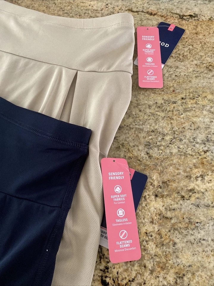 NUEVO (2) IZOD Sensorial Friendly Uniforme Skort 14R Azul Marino y Caqui Aprobado Ropa Escolar Foto 2 de 4