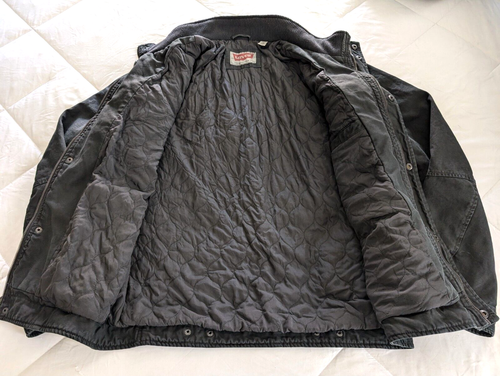 Chaqueta LEVIS Para Hombre S Negra Denim Camionero Cuello Simulado Bolsillos a Presión Informal Motociclista - Imagen 6 de 14