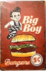 TIN SIGN 8x12 Big boy burgers French Fries Restaurant Food Sandwich Meal C72