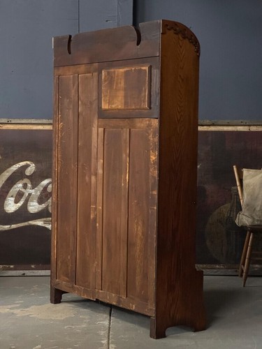 Antique Dressing Cabinet, Antique Chifferobe, Oak Side By Side Wardrobe Cabinet - Picture 10 of 10