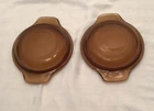2 Pyrex Visions Amber Bowl Replacement Lid Corning U.S.A 5”