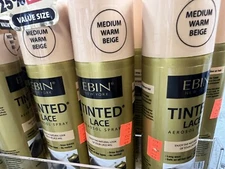 Ebin Tinted Lace Aerosol Spray Medium Worm Beige 5.07 oz LOT of (3 Pcs)