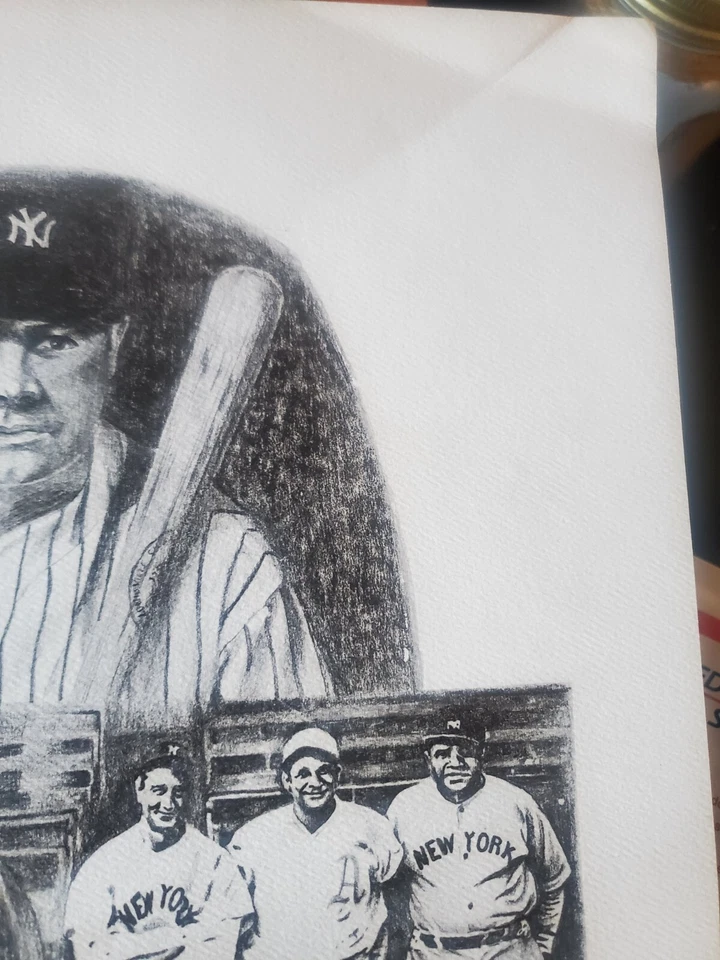 Vtg Babe Ruth New York Yankees limited edition signed lithograph - By Castronova - Image 4 of 4