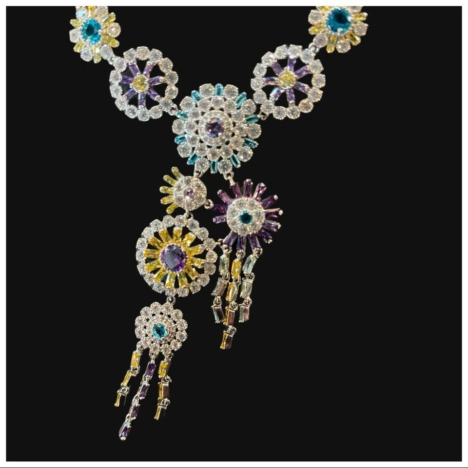 Hecho Con Cristales de Swarovski El Espectacular Collar Colorido Iza S1 Foto 3 de 4