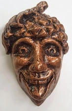 Green man wall plaque leaf face bronze color gothic acorn man face