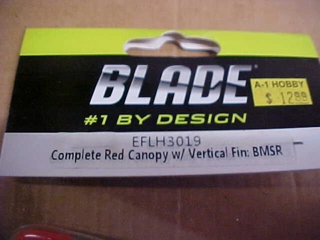 BLADE EFLH3019 = COMPLETE RED CANOPY WITH VERTICAL FIN: BMSR (NEW) - Image 2 of 2