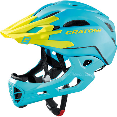 CRATONI C-MANIAC ENDURO HELM FAHRRAD KINNBÜGEL VISIER FREERIDE MOUNTAINBIKE BLAU