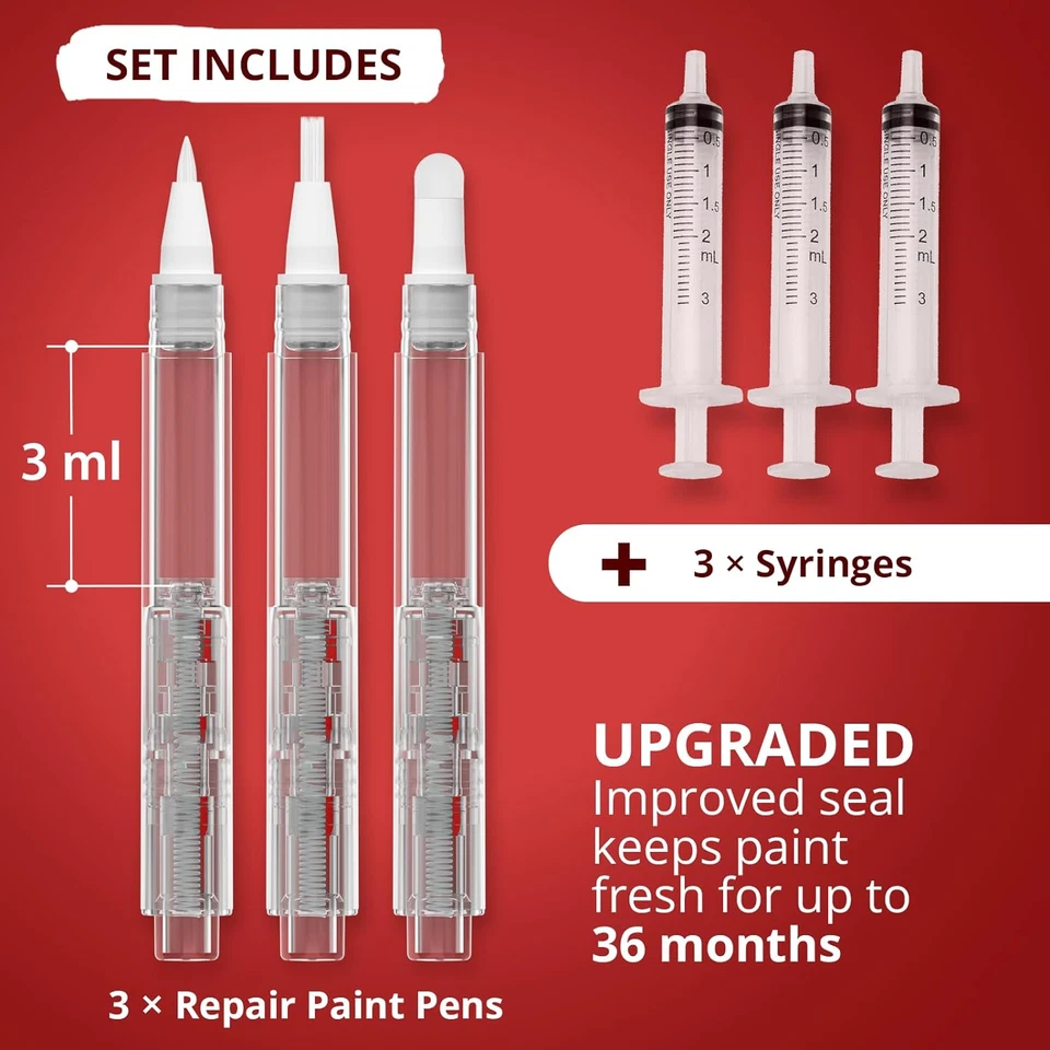 Kit de bolígrafos de pintura de retoque - 3 bolígrafos de pintura con 3 tipos de pinceles - Pe de pintura premium Foto 4 de 4