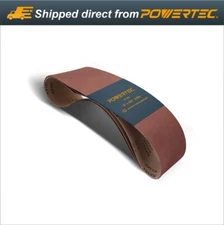POWERTEC 3pcs 6 x 48" Sanding Belt 80 Grit Aluminum Oxide Sandpaper(110533)