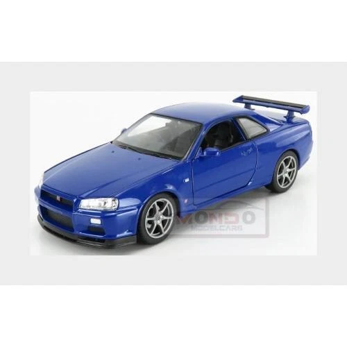 1:24 Welly Nissan Skyline Gt-R (R34) 1999 Blue WE24108B Modellino - Immagine 2 di 2