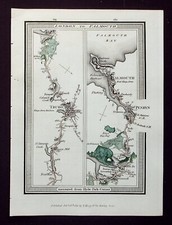 CORNWALL, TRURO, FALMOUTH, PENDENNIS CASTLE, original antique map, MOGG, 1817