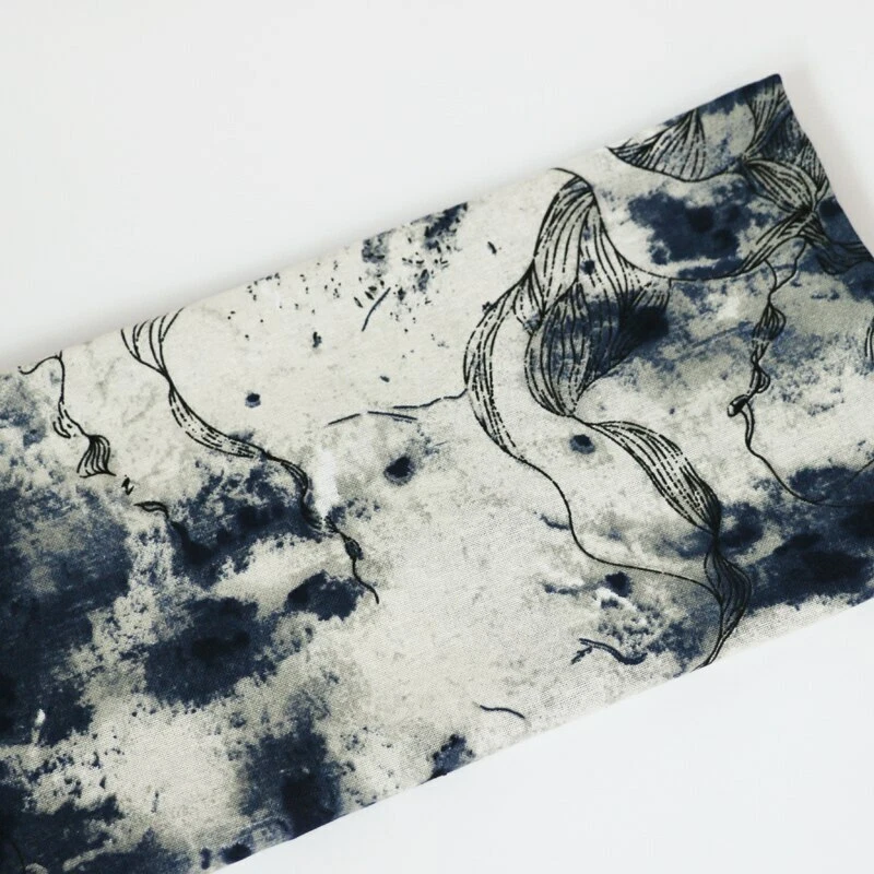 1 Yarda Vestido Étnico Material Lino Natural Textil Pintura Cortina Tela Foto 3 de 4