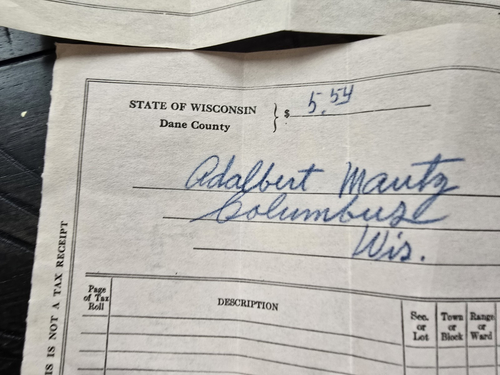 1929 Wisconsin Property Tax Receipts Receipt Village of Bristol Billhead - Picture 2 of 3