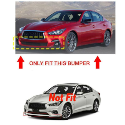 Carbon Fiber Style Front Bumper Lip Spoiler For 2018-2021 Infiniti Q50 - Adds Sporty Look