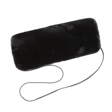 Short Faux Fur Hand Warmer Gloves With Leather Rope