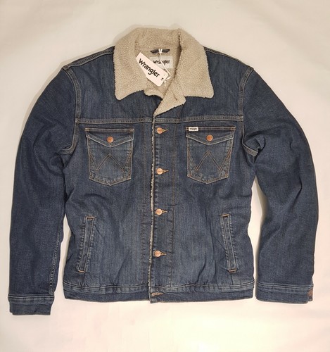 WRANGLER GIUBBOTTO SHERPA IN JEANS CON AGNELLO W423 21 25B | eBay