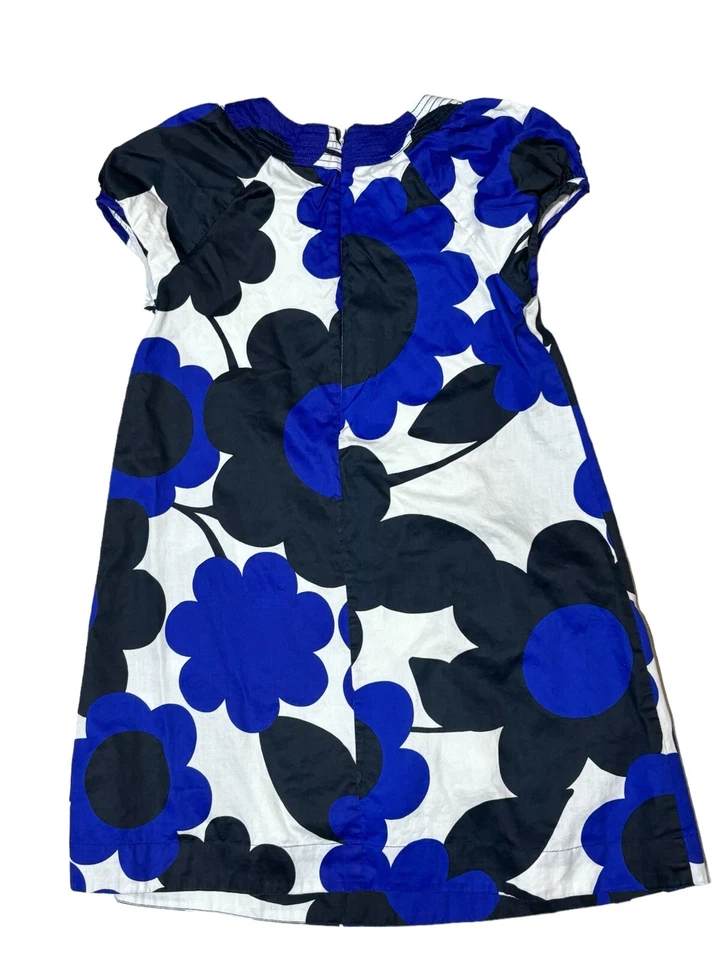 Vestido Mini Boden Niñas Talla 11-12Y Primavera Verano Azul Negro Blanco Forrado Floral Foto 2 de 4