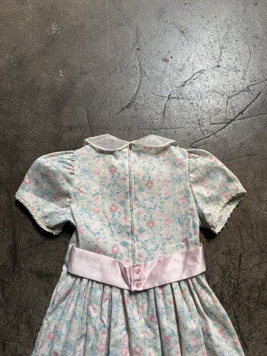 Vintage 1980s Girls PEACHES N CREAM Cottagecore Floral Dress Size 7 - Picture 15 of 15