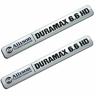 Chevy Silverado 2500/3500 & GMC Allison Duramax 6.6 HD Emblems – 2pc Chrome – New