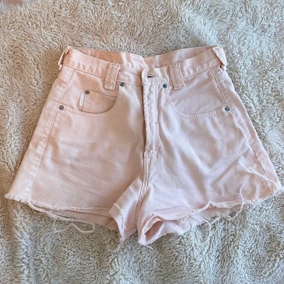 Vintage BONGO High Waist Light Pink Jean Shorts Size 7 Small - Image 4 of 4