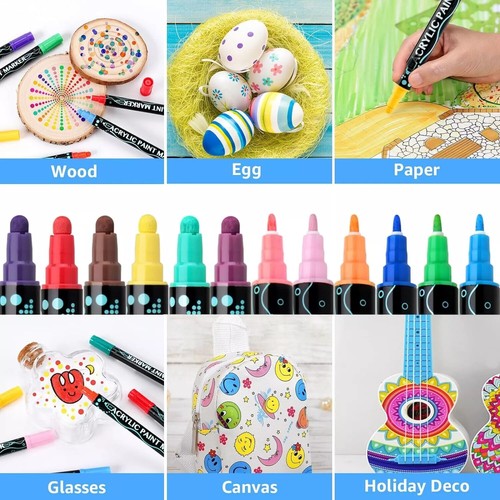 12PCS Waterproof Permanent Paint Marker Pen for Car Tyre Tire Tread Rubber Metal - Picture 6 of 13