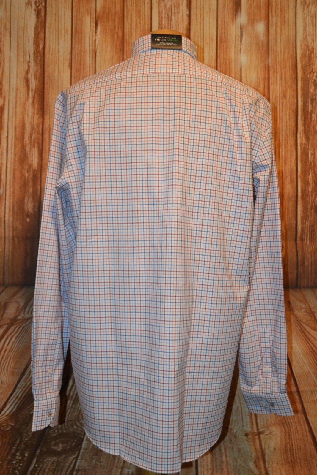 NWT Tommy Hilfiger Men's Check THFlex Supima Tall Fit Stretch Dress Shirt Sz 17 thumbnail 5