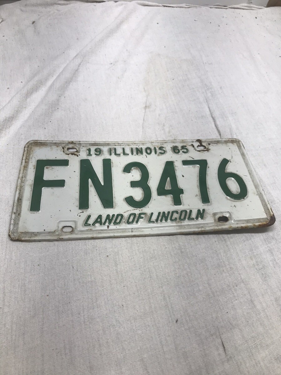 マークリン - ポンピエのトラック - 19034 1965 Illinois License Plate Land of Lincoln FN3476 Green Letter | eBay