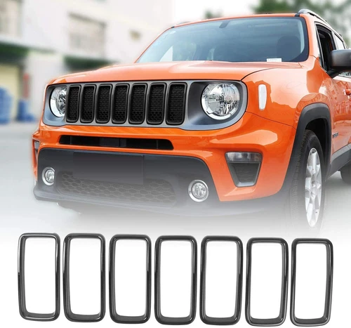 Grille Inserts Grill Cover Trim Kit for 2019-2022 Jeep Renegade BU, Black