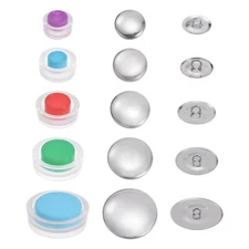 100 Sets Self Cover Button Kit 5 Size with Wire Backs Aluminum with 5 Tools