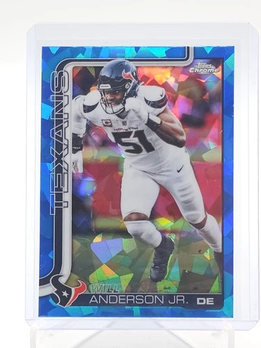 WILL ANDERSON JR 2025 TOPPS CHROME SAPPHIRE REFRACTOR #121 TEXANS Q4832